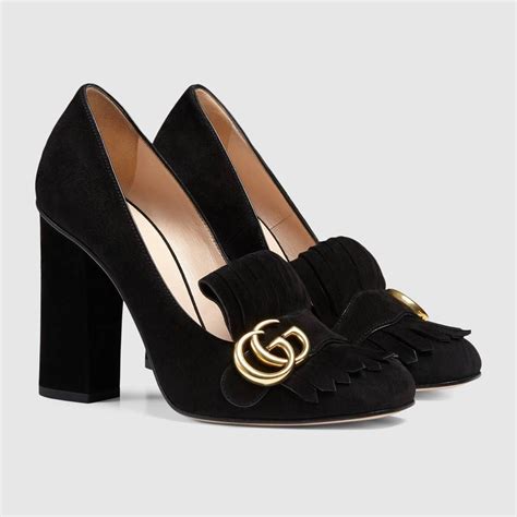 gucci black suede pumps heels scamosciato|Gucci Heels for Women .